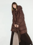 COCOBELLA 90 White Duck Down 200G Straight Fit Commuter Mocha Outerwear Down Jackets