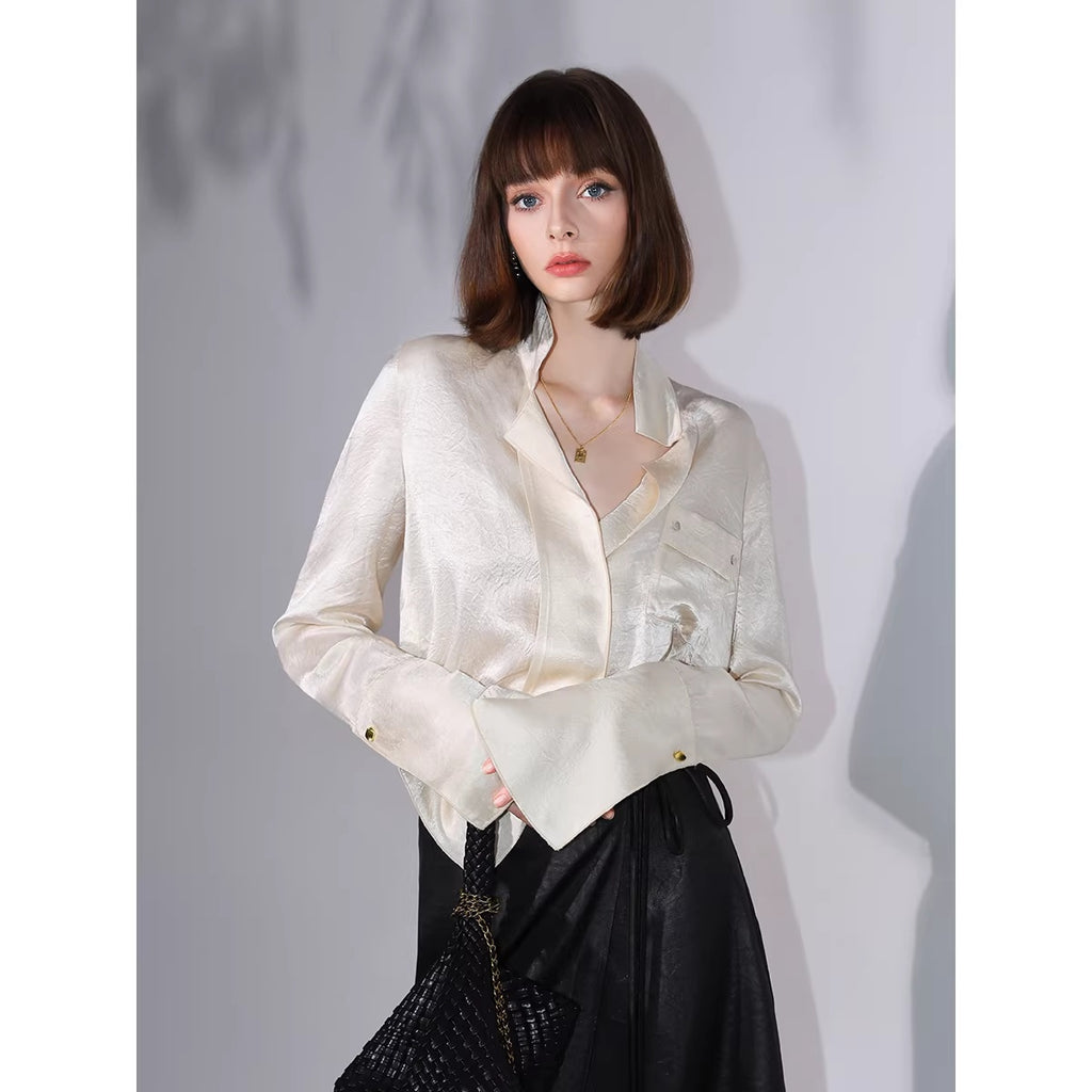 COCOBELLA_Acetate_Silk_Finish_Button_Pleated_Pocket_Collared_Long_Sleeve_Office_Shirts_MISSTT