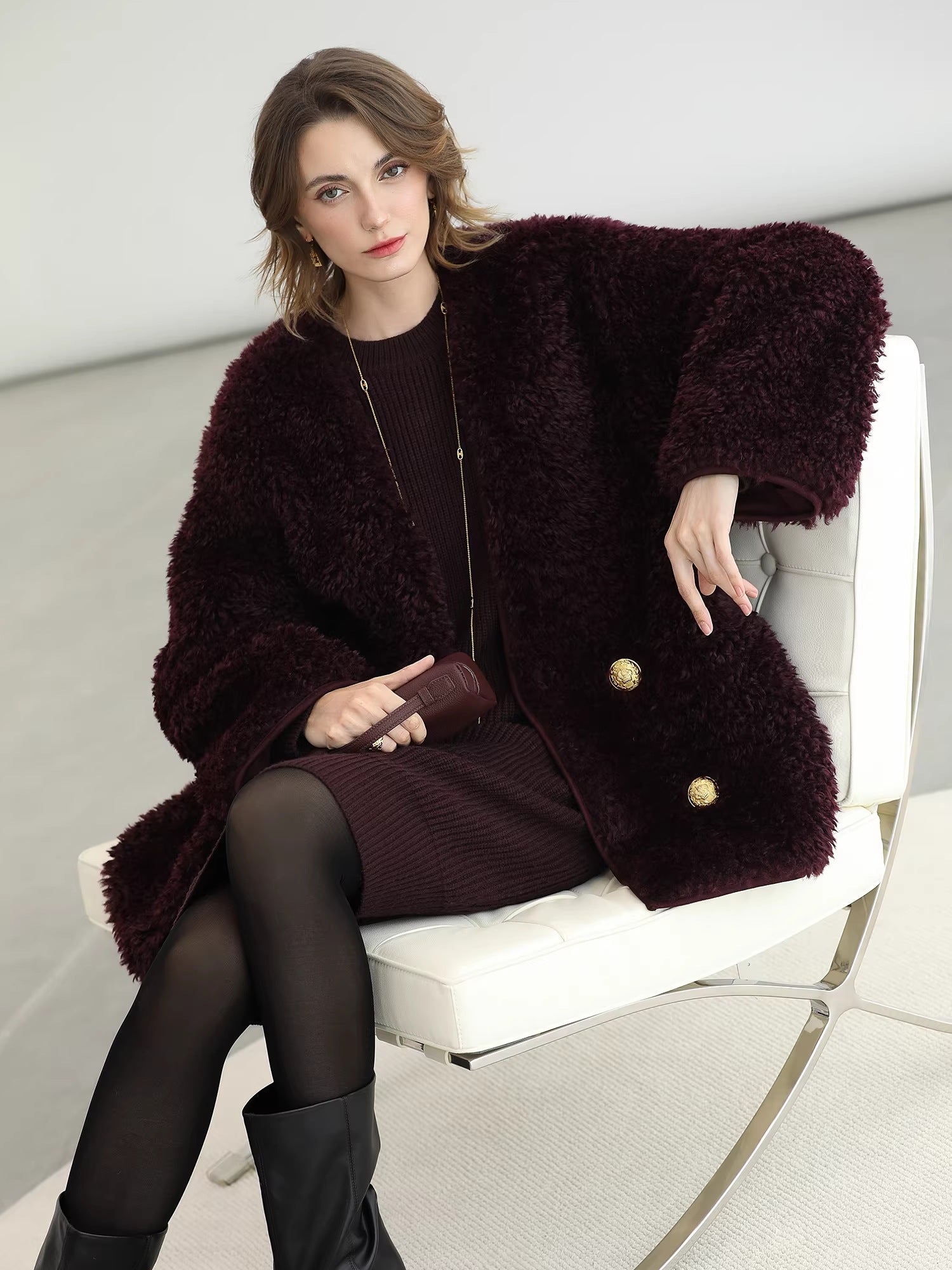 COCOBELLA_Acrylic_Knit_Asymmetric_Drop_Shoulder_H_Shaped_Straight_Work_Dresses_MISSTT