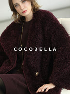 COCOBELLA Acrylic Knit Asymmetric Drop Shoulder H Shaped Straight Work Dresses