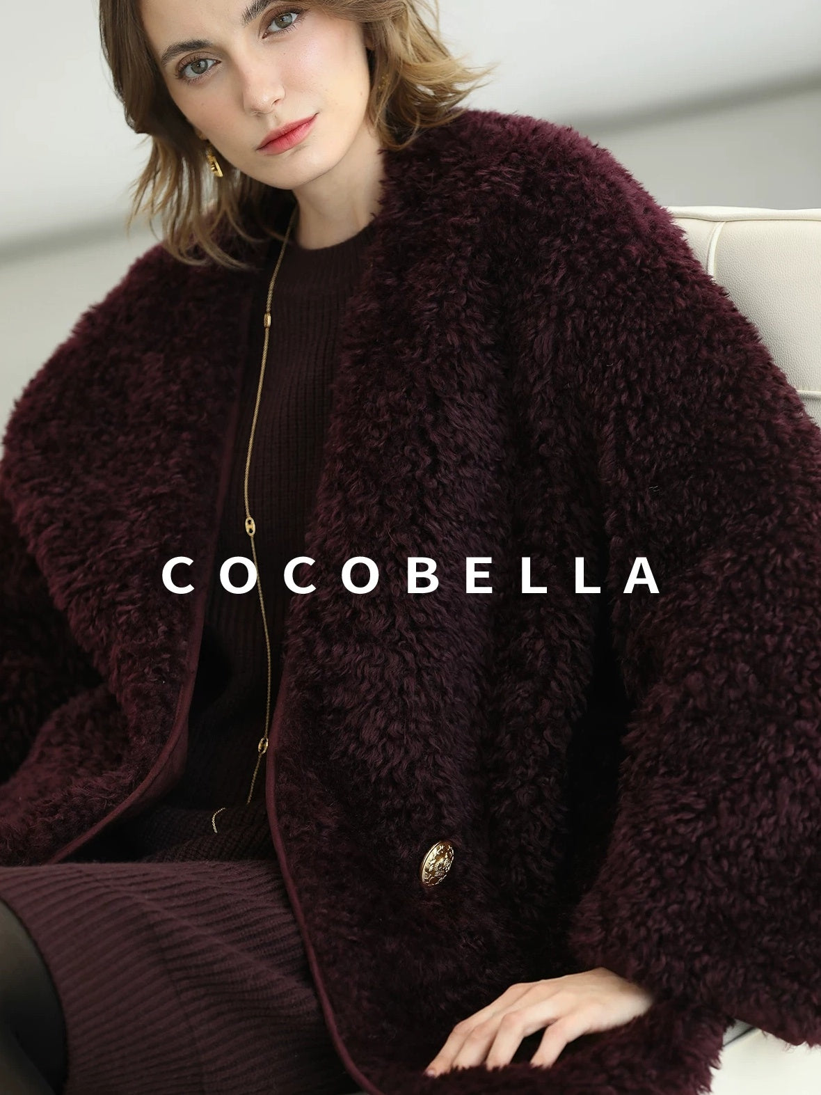 COCOBELLA Acrylic Knit Asymmetric Drop Shoulder H Shaped Straight Work Dresses