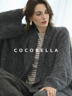 COCOBELLA Acrylic Wool Blend Stripe Straight Fit Minimalist Workday Women Knit Sweater