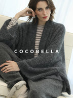 COCOBELLA Acrylic Wool Blend Stripe Straight Fit Minimalist Workday Women Knit Sweater