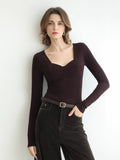 COCOBELLA_Anti_Static_Brushed_Knit_V_Neck_Slim_Fit_Elegant_Pullover_For_Women_Work_Shirts_MISSTT
