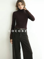 COCOBELLA Anti Static High Neck Slim Fit Pullover Mesh Splice Women Long Sleeve Shirts