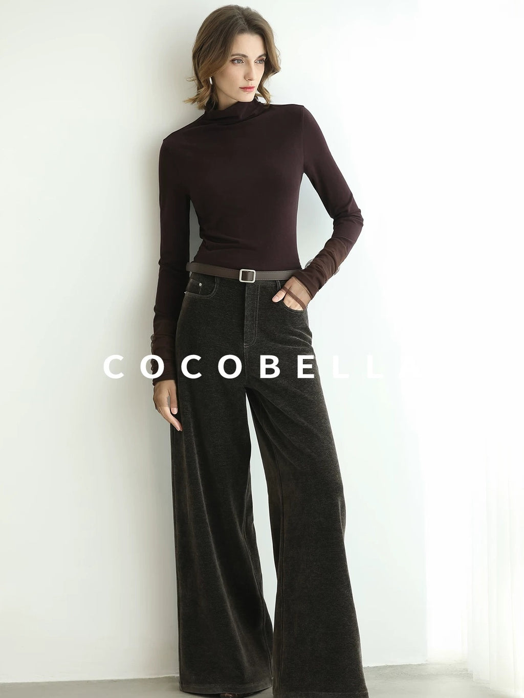 COCOBELLA Anti Static High Neck Slim Fit Pullover Mesh Splice Women Long Sleeve Shirts