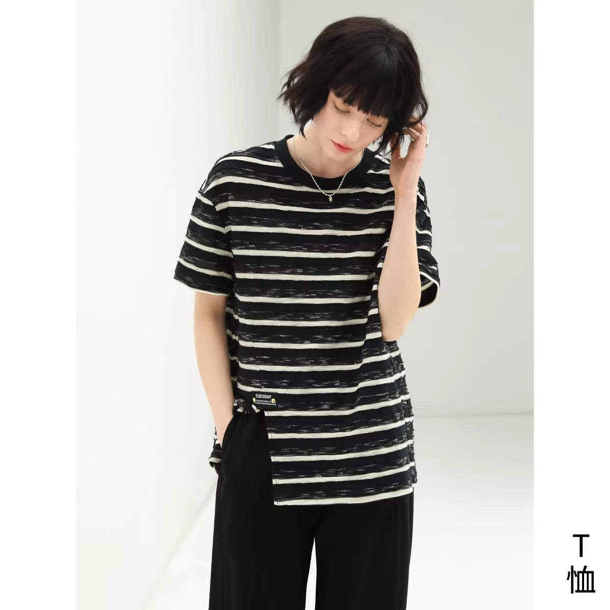 COCOBELLA_Asymmetrical_Striped_Long_Sleeve_Pullover_Straight_Fit_Commuter_Women_Shirts_MISSTT