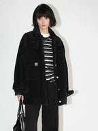 COCOBELLA Asymmetrical Striped Long Sleeve Pullover Straight Fit Commuter Women Shirts