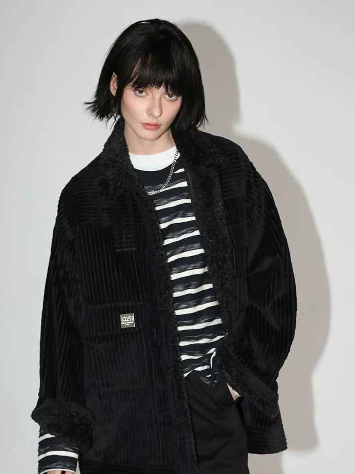 COCOBELLA Asymmetrical Striped Long Sleeve Pullover Straight Fit Commuter Women Shirts