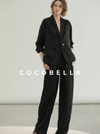 COCOBELLA Botanical Jacquard Straight Fit Single Button Pockets Office Women Blazers