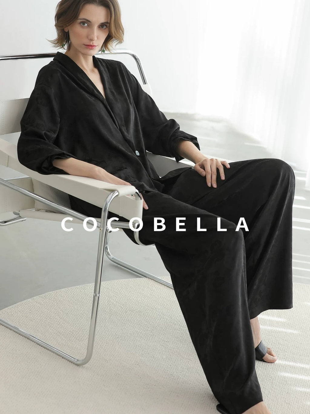 COCOBELLA Botanical Jacquard Straight Fit Single Button Pockets Office Women Blazers