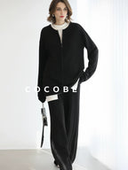 COCOBELLA Brushed Viscose Anti Static Minimalist Loose High Neck Women Long Sleeve T-Shirts