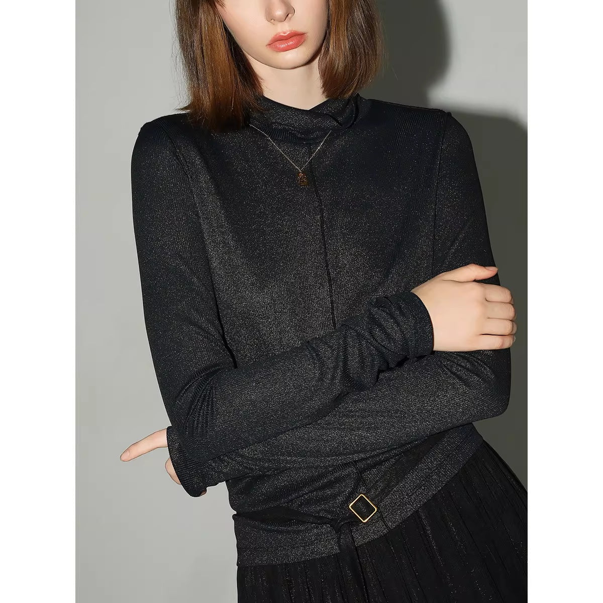 COCOBELLA_Button_Detail_Slim_Fit_Long_Sleeve_Office_Everyday_Polyester_Stretch_Shirts_MISSTT