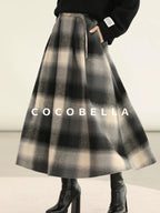 COCOBELLA Classic British Aline Mid Waist Office Commute Casual Womens Skirts