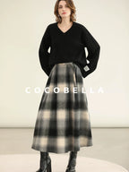 COCOBELLA Classic British Aline Mid Waist Office Commute Casual Womens Skirts