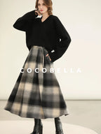 COCOBELLA Classic British Aline Mid Waist Office Commute Casual Womens Skirts