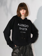 COCOBELLA Cotton Blend Loose Fit Hooded Drawstring Printed Streetwear Sweatshirts