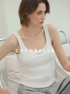 COCOBELLA Cotton Blend Street Slim U Neck Letter Print Women Tank Top Tops