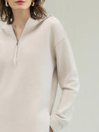 COCOBELLA Cotton Rich Straight Midlength Commuter Hooded Sweatshirt Hoodies