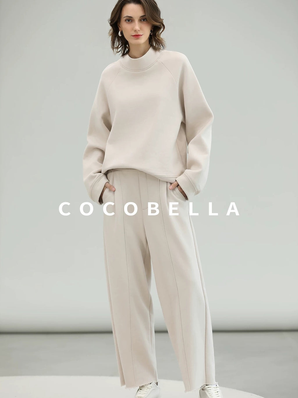 COCOBELLA Cotton Rich Straight Midlength Commuter Hooded Sweatshirt Hoodies