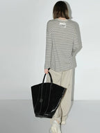 COCOBELLA Cotton Stretch Casual Straight Fit 3D Striped Round Neck Long Sleeve Shirts
