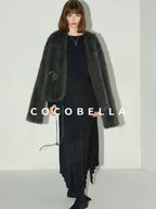 COCOBELLA Cozy Faux Fur Straight Fit Elegant Workwear Women Outerwear Jackets