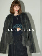 COCOBELLA Cozy Faux Fur Straight Fit Elegant Workwear Women Outerwear Jackets