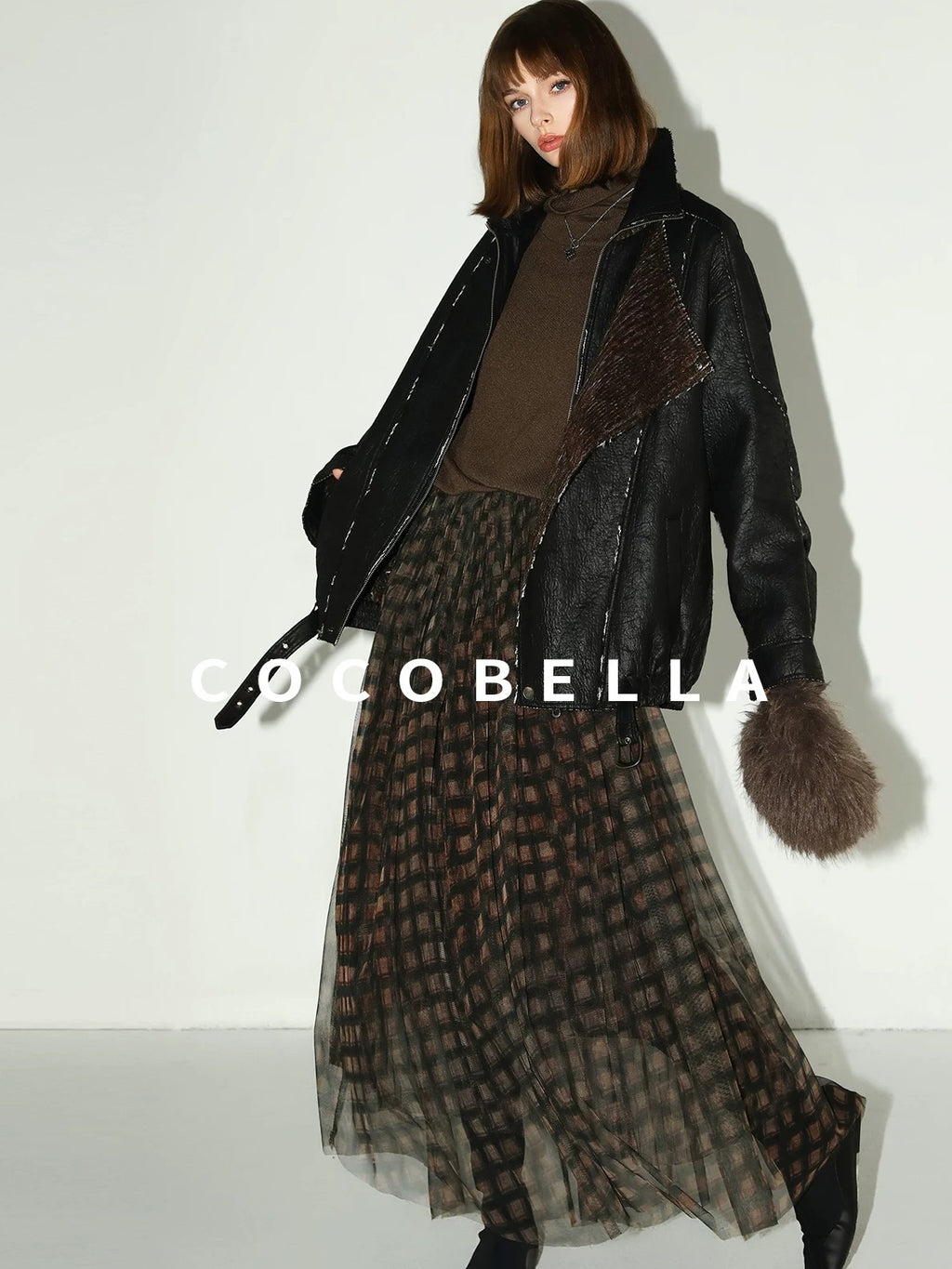 COCOBELLA Cozy Oversized Simple Commuter High Neck Turtleneck Knit Women Pullover Sweater