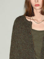COCOBELLA Cozy Soft Thick Knit Buttoned Boucle Straight Fit Women Crew Neck Sweater