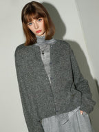 COCOBELLA Cozy Soft Thick Knit Buttoned Boucle Straight Fit Women Crew Neck Sweater