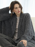 COCOBELLA Cozy Thick Loose Fit Batwing Sleeves Office Open Front Knit Cardigan Sweater