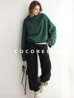 COCOBELLA Cozy Thick Oversized Drop Shoulder Street Style Turtleneck Knit Womens Sweater