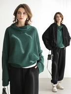 COCOBELLA Cozy Thick Oversized Drop Shoulder Street Style Turtleneck Knit Womens Sweater