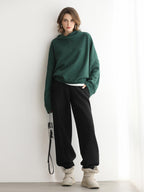 COCOBELLA Cozy Thick Oversized Drop Shoulder Street Style Turtleneck Knit Womens Sweater