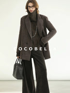 COCOBELLA Cozy Thick Relaxed Fit Slub Knit Women Office Turtleneck Sweater