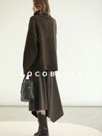 COCOBELLA Cozy Thick Turtleneck Relaxed Fit Commuter Office Knit Wool Blend Sweater