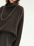 COCOBELLA Cozy Thick Turtleneck Relaxed Fit Commuter Office Knit Wool Blend Sweater