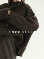 COCOBELLA Cozy Thick Turtleneck Relaxed Fit Commuter Office Knit Wool Blend Sweater