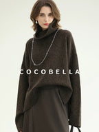 COCOBELLA Cozy Thick Turtleneck Relaxed Fit Commuter Office Knit Wool Blend Sweater