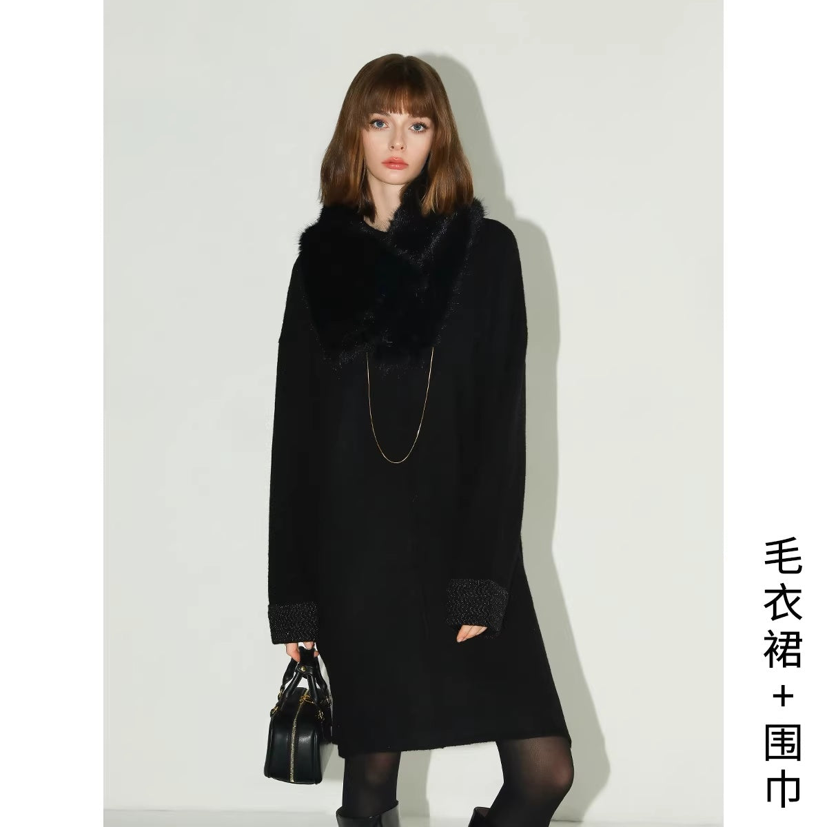 COCOBELLA_Cozy_Wool_Blend_Relaxed_Knit_H_Line_Jacquard_Pullover_Crewneck_Workwear_Dresses_MISSTT