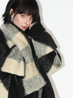 COCOBELLA Detachable Scarf Collar British Commuter Straight Midlength Plaid Coats