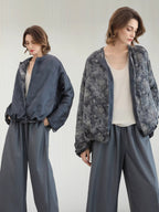 COCOBELLA_Double_Faced_90_White_Duck_Down_Straight_Ol_Floral_Pleated_City_Down_Jackets_MISSTT