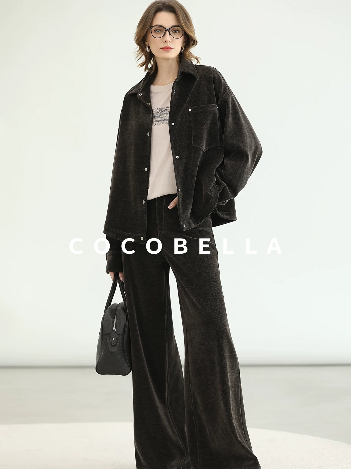 COCOBELLA Durable Loose Fit Lapel Button Pocket Women Commuter Long Sleeve Shirts