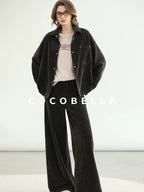 COCOBELLA Durable Loose Fit Lapel Button Pocket Women Commuter Long Sleeve Shirts