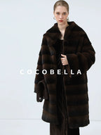 COCOBELLA Elegant Belted Button Lantern Sleeves Round Neck Office Shirtdress Shirts
