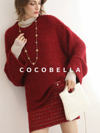 COCOBELLA Elegant Button Chain Pocket Mid Waist Pencil Short Women Polyester Skirts