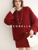 COCOBELLA Elegant Button Chain Pocket Mid Waist Pencil Short Women Polyester Skirts