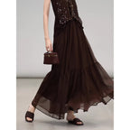 COCOBELLA_Elegant_High_Waist_Ruched_Tulle_A_Line_Women_Office_Polyester_Skirts_MISSTT