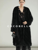 COCOBELLA Elegant Lace Patchwork Mid Waist Straight H Line Women Midi Skirts
