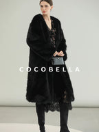 COCOBELLA Elegant Lace Patchwork Mid Waist Straight H Line Women Midi Skirts